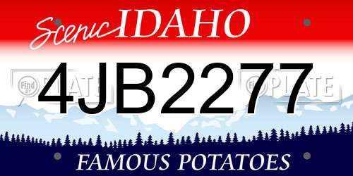 4JB2277 Idaho License Plate