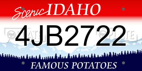 4JB2722 Idaho License Plate