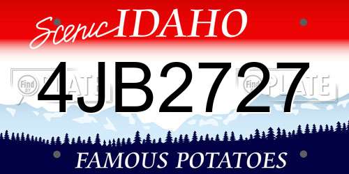 4JB2727 Idaho License Plate