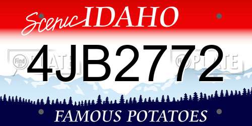 4JB2772 Idaho License Plate