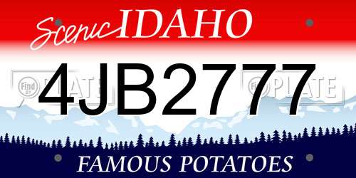 4JB2777 Idaho License Plate