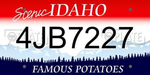 4JB7227 Idaho License Plate