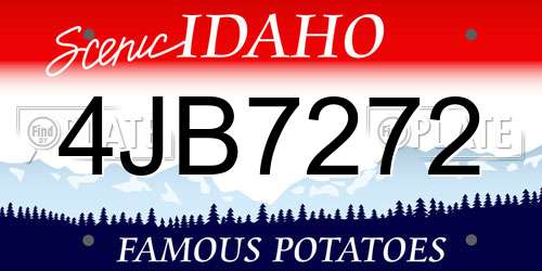 4JB7272 Idaho License Plate