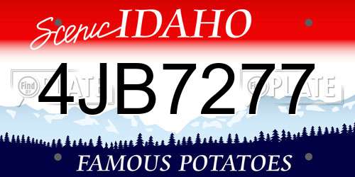 4JB7277 Idaho License Plate