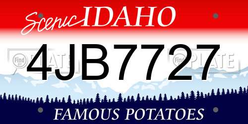 4JB7727 Idaho License Plate