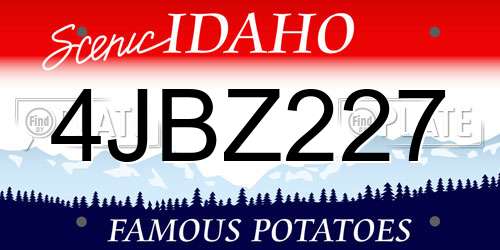 4JBZ227 Idaho License Plate