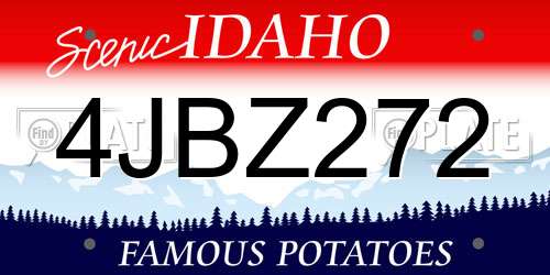 4JBZ272 Idaho License Plate