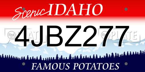 4JBZ277 Idaho License Plate