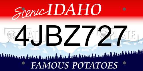 4JBZ727 Idaho License Plate