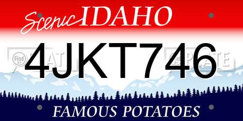 4JKT746 Idaho License Plate