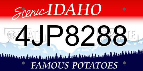 4JP8288 Idaho License Plate
