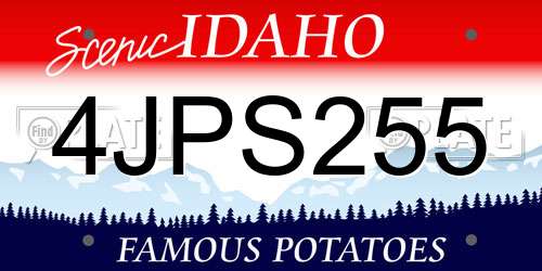4JPS255 Idaho License Plate