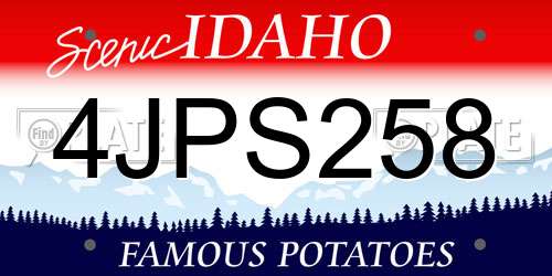 4JPS258 Idaho License Plate
