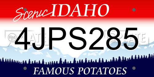 4JPS285 Idaho License Plate