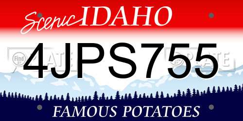 4JPS755 Idaho License Plate