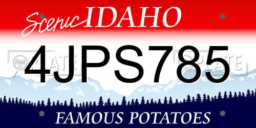 4JPS785 Idaho License Plate