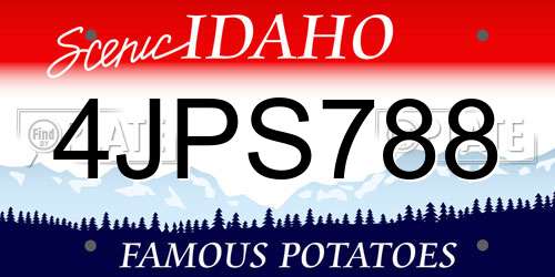 4JPS788 Idaho License Plate