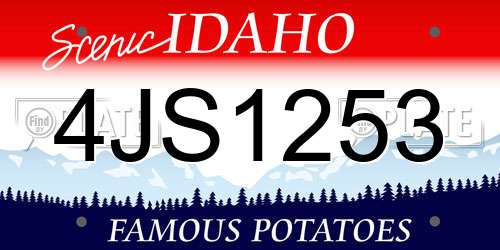 4JS1253 Idaho License Plate
