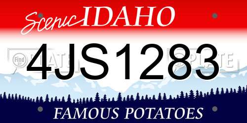 4JS1283 Idaho License Plate
