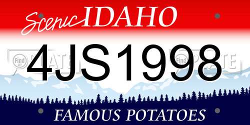 4JS1998 Idaho License Plate