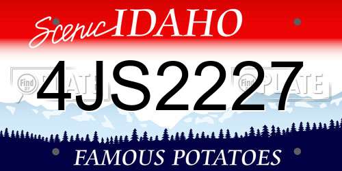 4JS2227 Idaho License Plate
