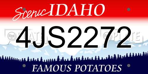 4JS2272 Idaho License Plate