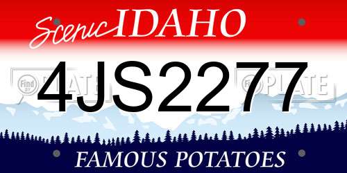 4JS2277 Idaho License Plate