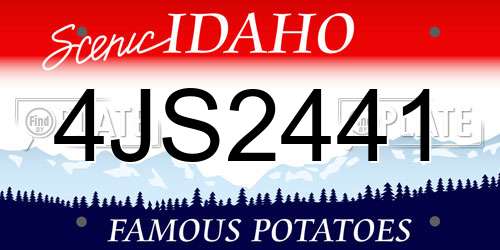 4JS2441 Idaho License Plate