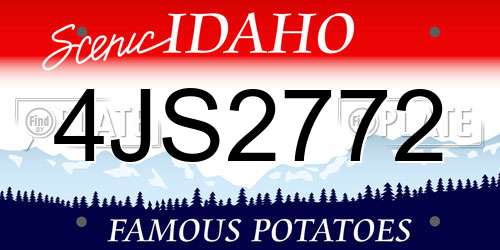 4JS2772 Idaho License Plate