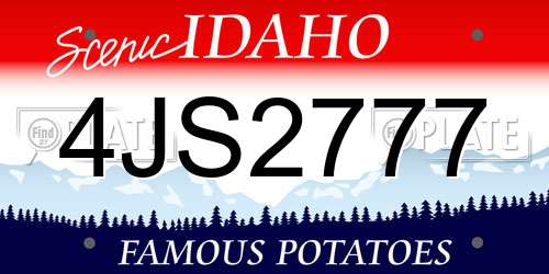 4JS2777 Idaho License Plate