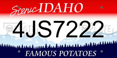 4JS7222 Idaho License Plate
