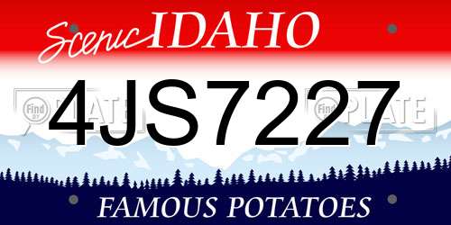 4JS7227 Idaho License Plate