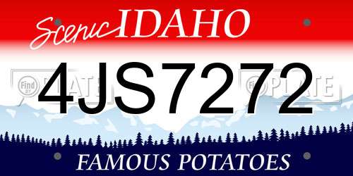 4JS7272 Idaho License Plate