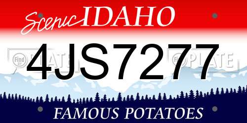 4JS7277 Idaho License Plate