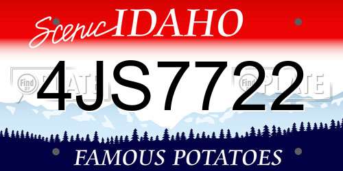 4JS7722 Idaho License Plate