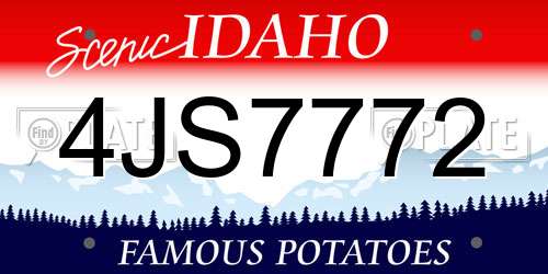 4JS7772 Idaho License Plate