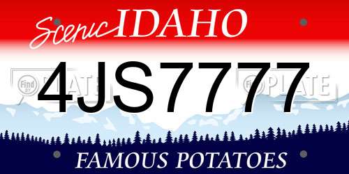 4JS7777 Idaho License Plate