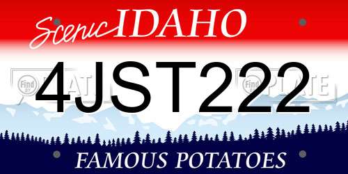 4JST222 Idaho License Plate