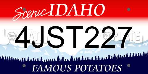 4JST227 Idaho License Plate