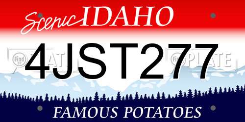 4JST277 Idaho License Plate