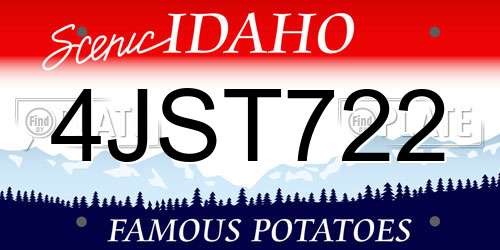 4JST722 Idaho License Plate