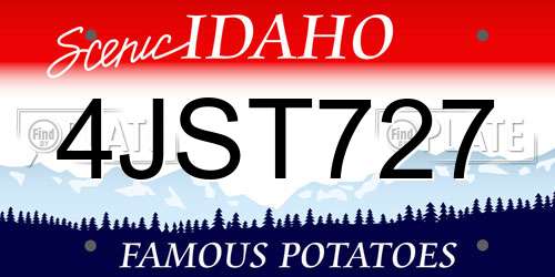 4JST727 Idaho License Plate
