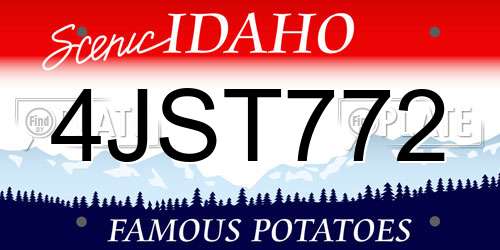 4JST772 Idaho License Plate