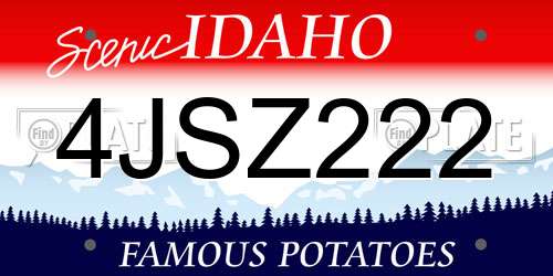 4JSZ222 Idaho License Plate