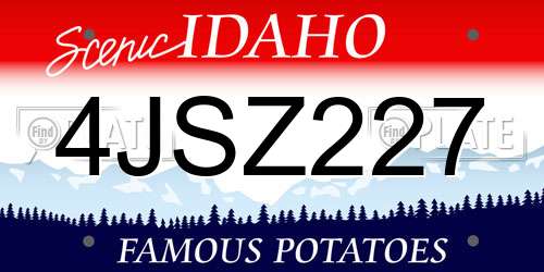 4JSZ227 Idaho License Plate