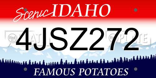 4JSZ272 Idaho License Plate