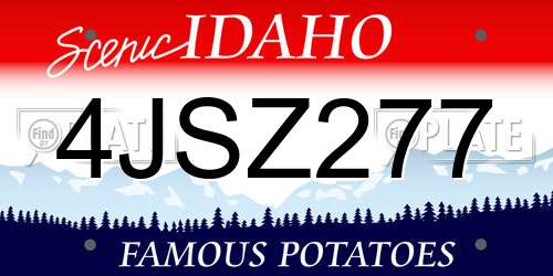 4JSZ277 Idaho License Plate