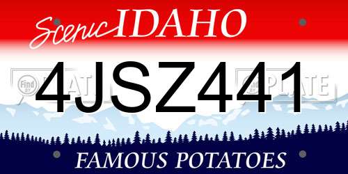 4JSZ441 Idaho License Plate