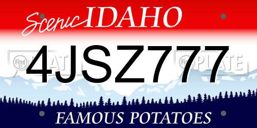 4JSZ777 Idaho License Plate