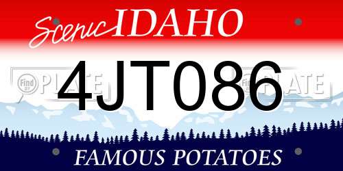4JT086 Idaho License Plate
